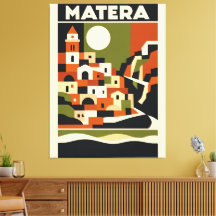 Matera Italy Canvas Print Bauhaus Travel Poster