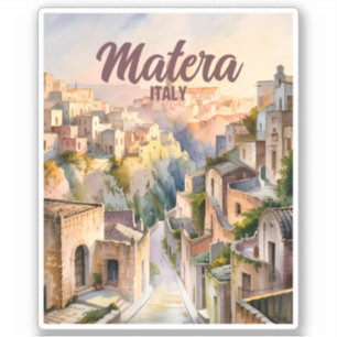 Matera Italy Sassi Personalised Watercolor Vintage