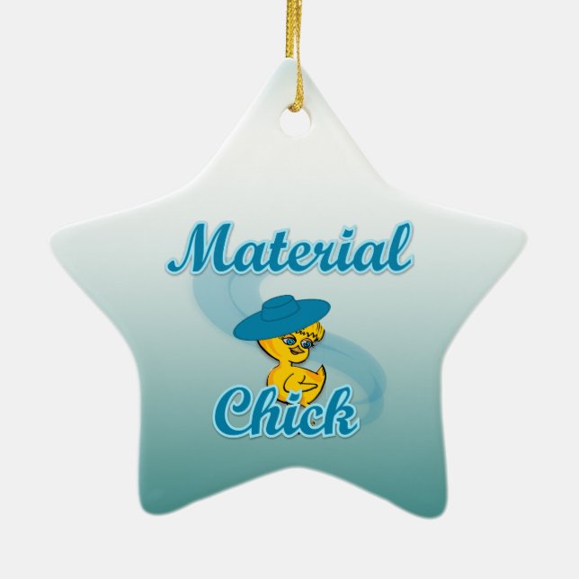 Material Chick #3 Ceramic Tree Decoration (Back)