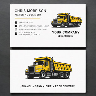 Material Delivery Dump Truck Business Card