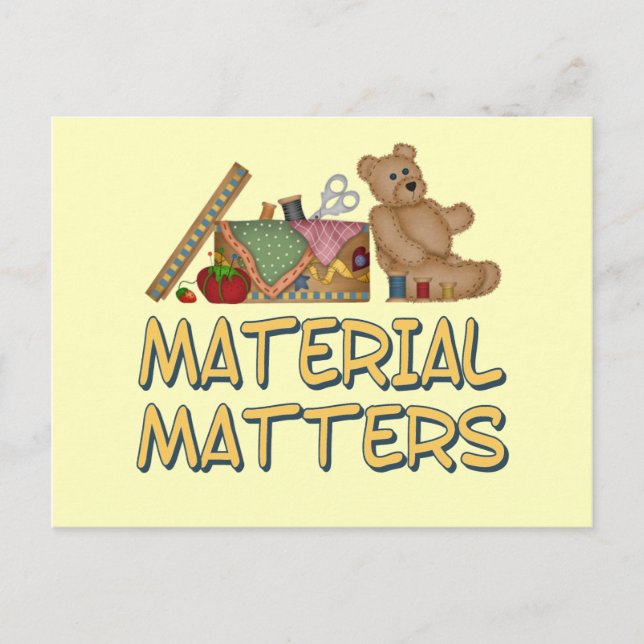 Material Matters Sewing Humour Postcard (Front)
