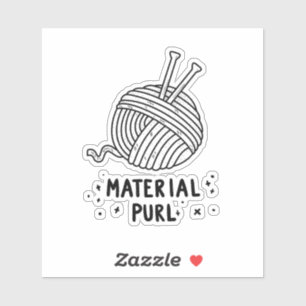 Material Purl Fabulous Knitting Pun Die-Cut