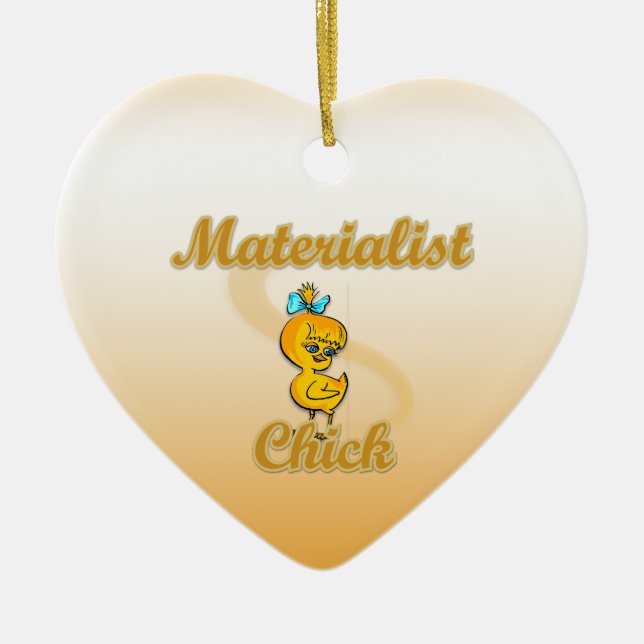 Materialist Chick Ceramic Tree Decoration (Front)