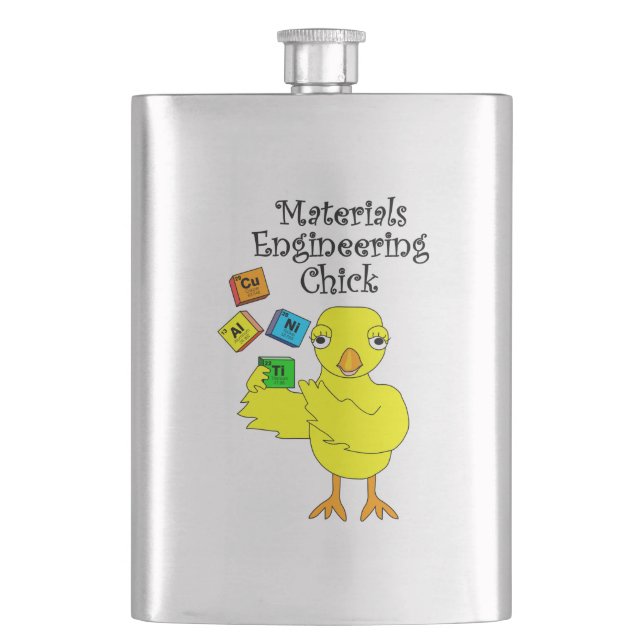 Materials Engineering Chick  Hip Flask (Front)