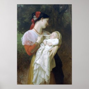 Maternal Admiration by William Adolphe Bouguereau Poster