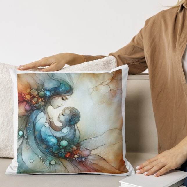 Maternal Embrace: Ink Artistry  Cushion (Creator Uploaded)