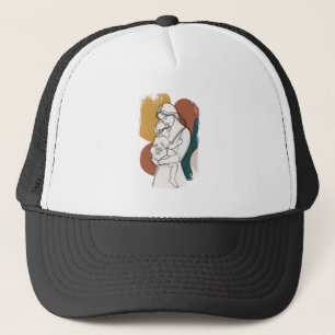 Maternal Serenity: A Minimalist Embrace Trucker Hat