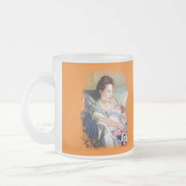 Maternity Frosted Glass Coffee Mug (Left)