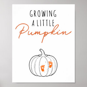 Maternity Growing A Little Pumpkin Thanksgiving Poster