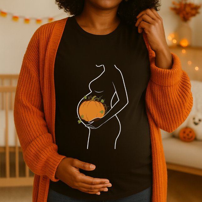 Maternity Halloween Pumpkin Inside Belly  T-Shirt (Creator Uploaded)