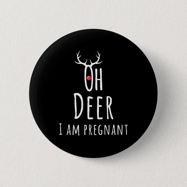 Maternity Pregnancy Pregnant Baby Christmas Deer 6 Cm Round Badge (Front)
