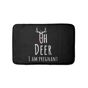 Maternity Pregnancy Pregnant Baby Christmas Deer Bath Mat