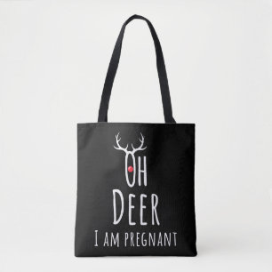 Maternity Pregnancy Pregnant Baby Christmas Deer Tote Bag
