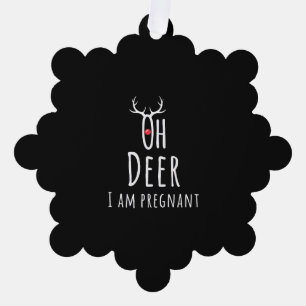 Maternity Pregnancy Pregnant Baby Christmas Deer Tree Decoration Card