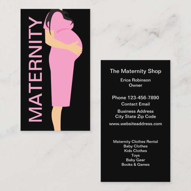 Maternity Shop Modern Business Cards Design (Front/Back)