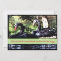 Mates for Life Black Swans Wedding Invitation