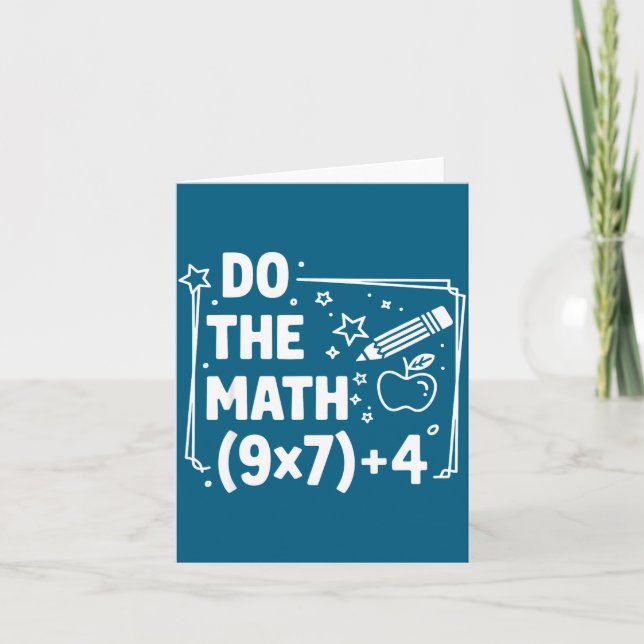 Math 67 Meme Pemdas Elementary Illustration Card (Front)