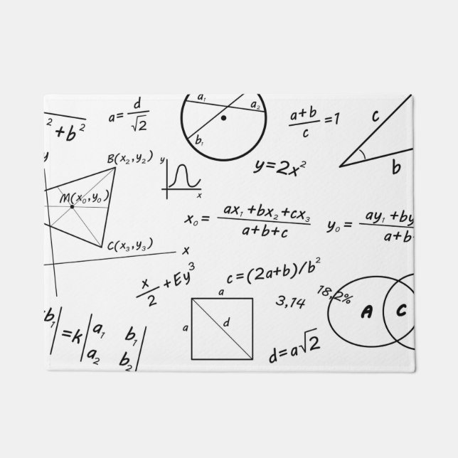 Math Algebra Geometry whiteboard Doormat (Front)