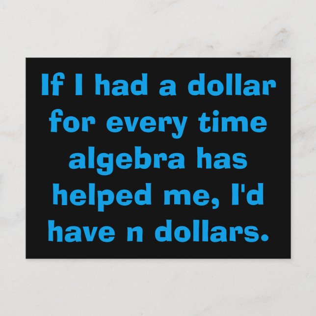 Math Algebra Postcards (Front)