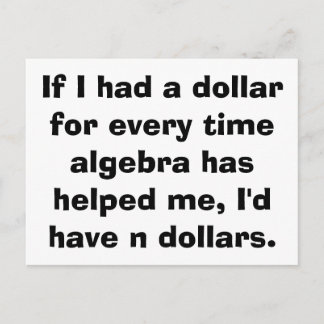 Math Algebra Postcards