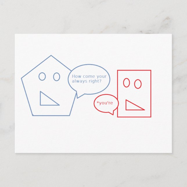 Math and English Pun Postcard (Front)