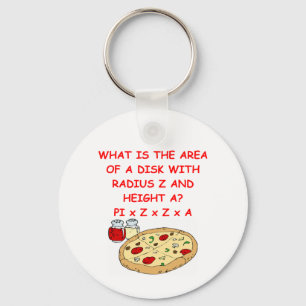 math and pizza key ring