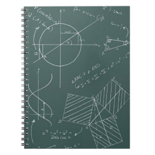Math blackboard spiral notebook