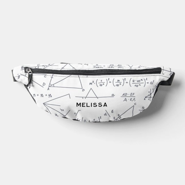 Math Calculations and Shapes Pattern Personalised Bum Bags (Lay Down)
