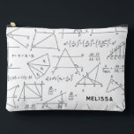 Math Calculations and Shapes Personalised Accessory Pouch<br><div class="desc">The perfect blend of style and functionality to keep your essentials organised on the go. Crafted with meticulous attention to detail, this pouch features a stunning math patterned background, adding a touch of individuality to your everyday carry. Whether you're storing makeup, tech accessories, or travel essentials, its interior and construction...</div>