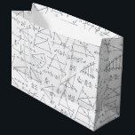 Math Calculations Illustrations School Teacher Large Gift Bag<br><div class="desc">Math calculations and equations with graphs illustrations to wow a math nerd or teacher. Perfect gift for any mathematics lover,  accountant,  or physicist</div>