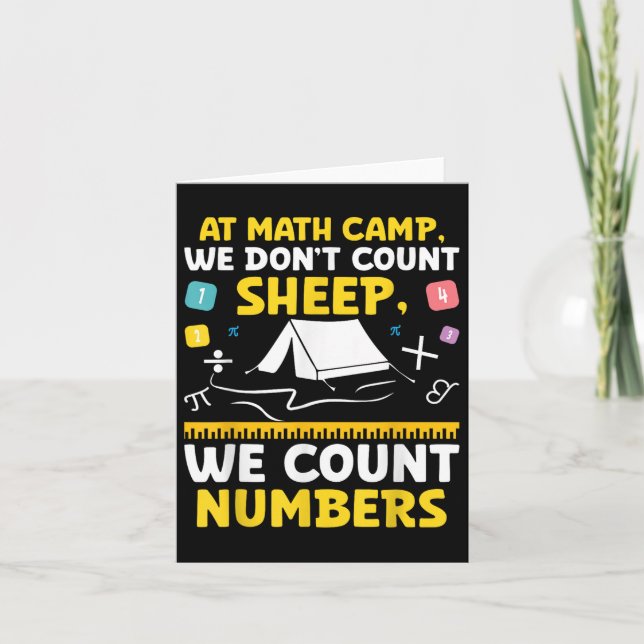 Math Camp Math Camper Mathematician Camping Mathem Card (Front)