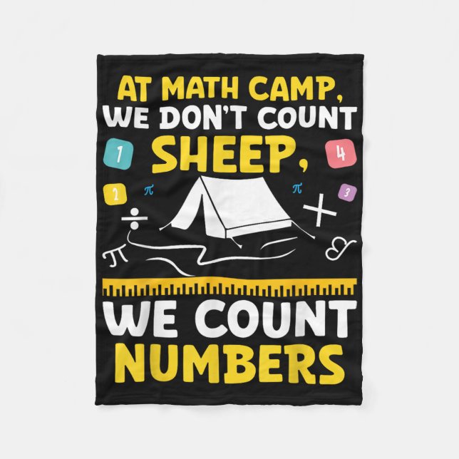Math Camp Math Camper Mathematician Camping Mathem Fleece Blanket (Front)