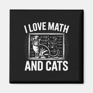 Math Cat Lover Funny Math Teacher I Love Math And Magnet