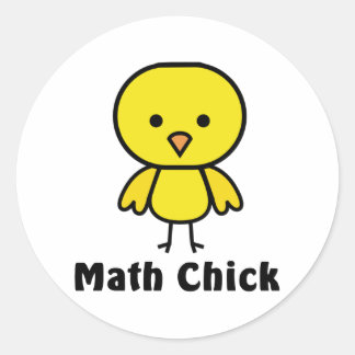 Math Chick Classic Round Sticker