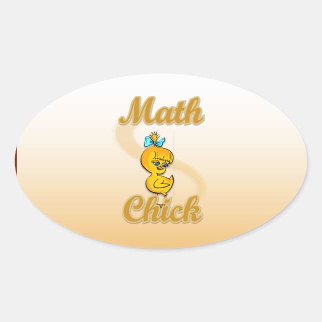 Math Chick Oval Sticker (Front)