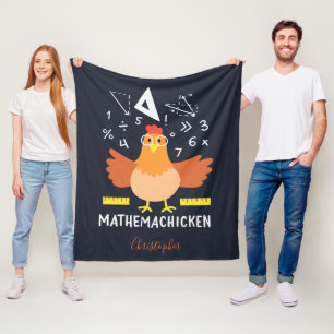 Math Chicken Gag Funny Mathemachicken Teacher Fleece Blanket