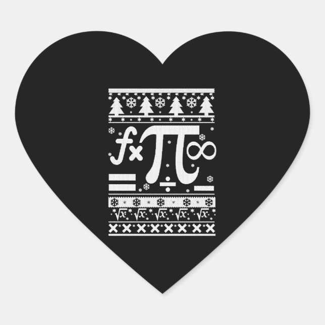 Math Christmas  Heart Sticker (Front)