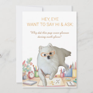 Math Class Joke Card with Punny Pup