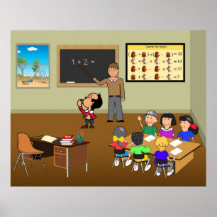 Math Class Students Poster