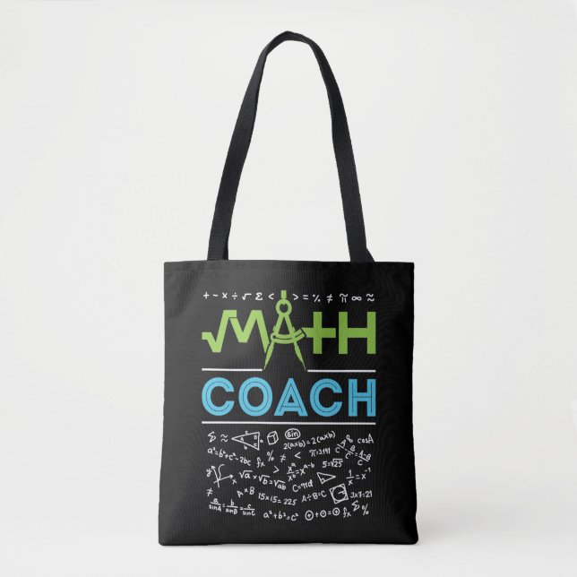 Math Coach Mathematics Tutor Tote Bag (Front)