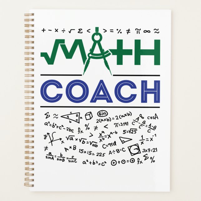 Math Coach Tutor Mathematics Teacher Planner (Front)