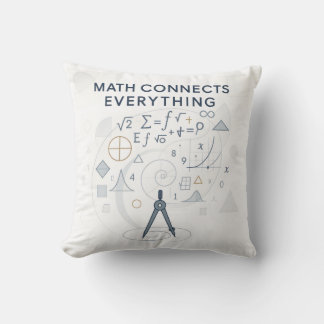 Math Connects Everything Throw Pillow Gift for Mat