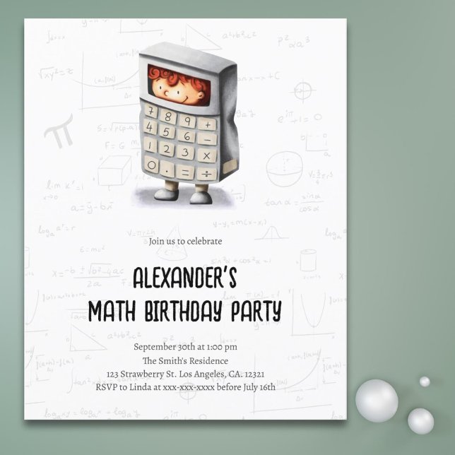 Math Costume Kid Budget Birthday Invitation Flyer (Creator Uploaded)