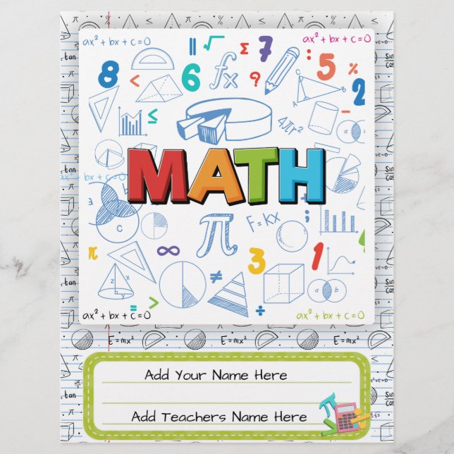 Math Custom Binder Cover | Editable Design Flyer (Front)