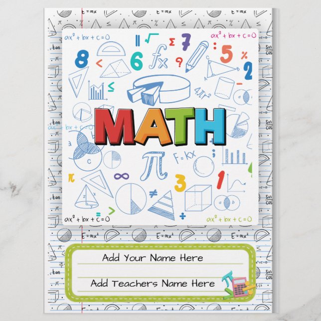 Math Custom Binder Cover | Editable Design Flyer (Front)