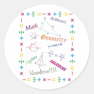 Math Design Classic Round Sticker