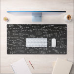 Math Design Mathematics Formulas Equations Desk Mat<br><div class="desc">Math Formulas,  Equations and Numbers written with chalk on a blackboard. Let everyone know how much you love math or a great gift for the scientifically and mathematically conscious.</div>