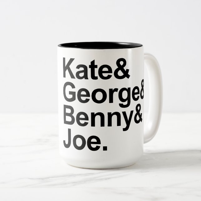 Math Detectives - Kate, George, Benny, and Joe Two-Tone Coffee Mug (Front Right)