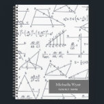 Math Diagrams Pattern Modern Graph Paper Notebook<br><div class="desc">Purple geometric simple design notebook for engineers,  architects or engineering students with space for the name of the school subject and name you can easily change.</div>