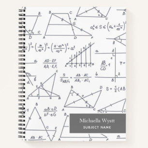 Math Diagrams Pattern Modern Graph Paper Notebook